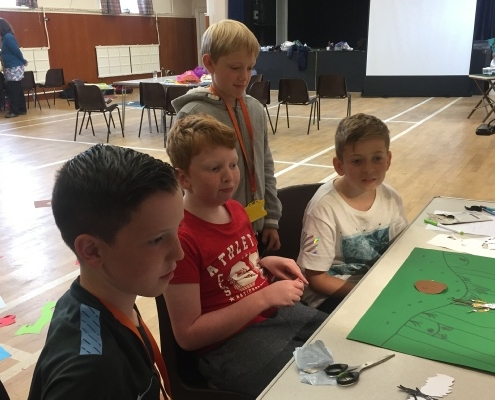 Calum, Sam, Ewan and Findlay at work